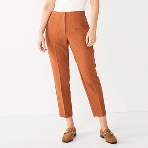Nine West Capsule Wardrobe Neutral Business Casual Brown Tapered Slim Pants